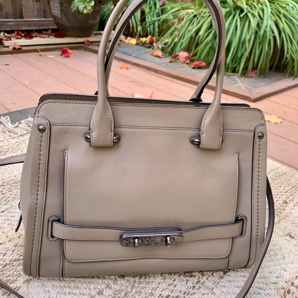 Coach grey Swagger Leather Satchel Shoulder bag